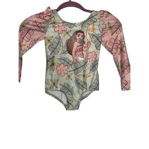 Disney Princess Moana Long Sleeve Swimsuit Toddler Girls' Swimwear 4T